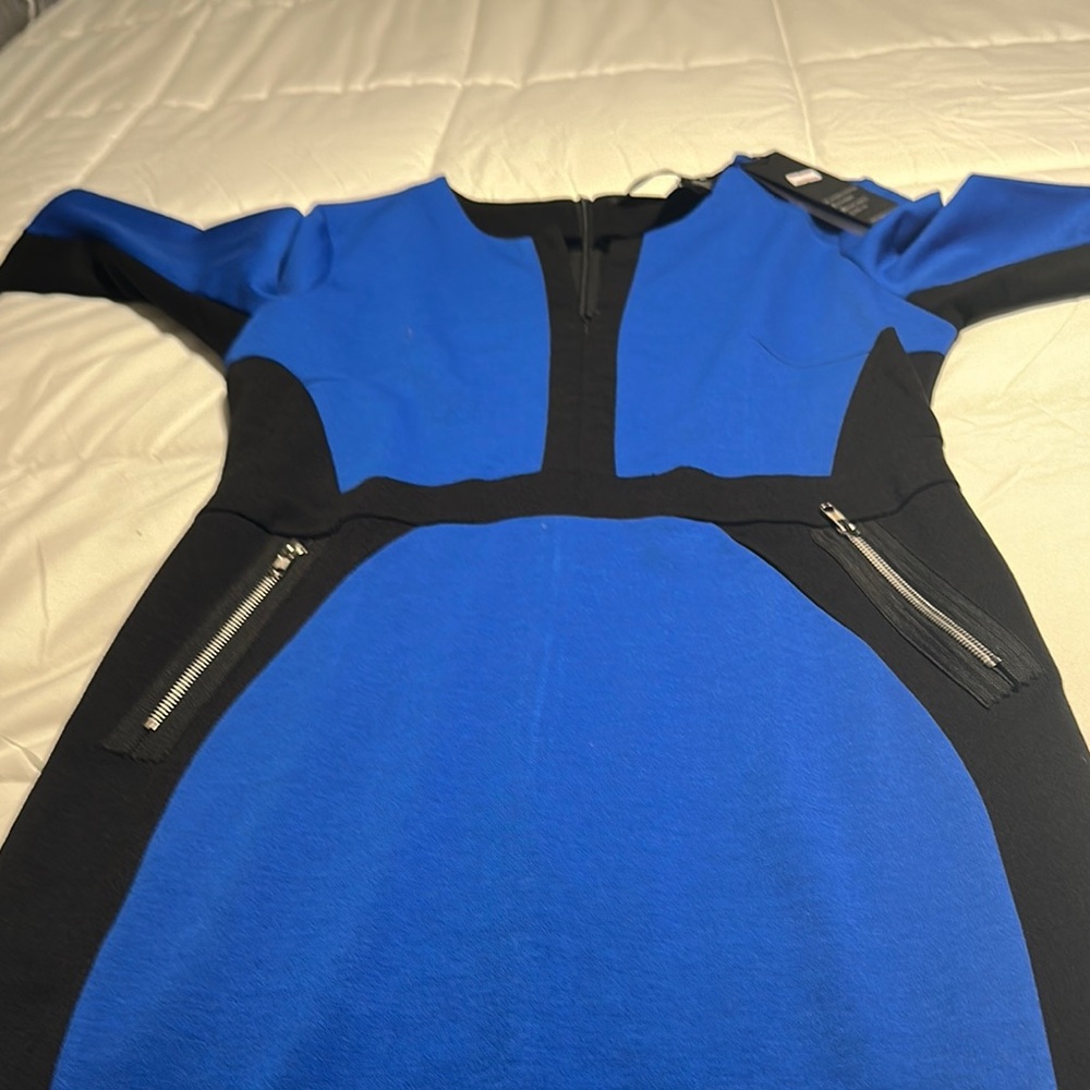 Blue and Black Women's Dress - Picture 5 of 5